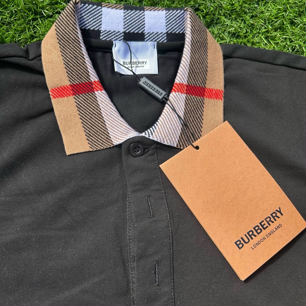 Burberry Polo Shirt with Check Collar